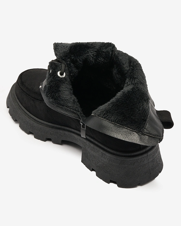 Royalfashion Černé dámské šněrovací kozačky Oroccar