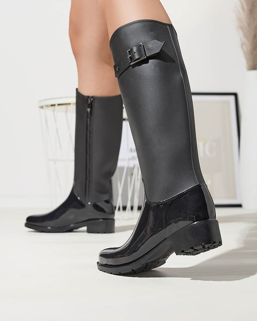 Чорні жіночі веллінгтони до коліна Bevirdo- Footwear