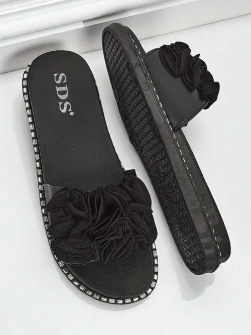 Royalfashion Жіночі шльопанці на плоскій підошві Flora Verde