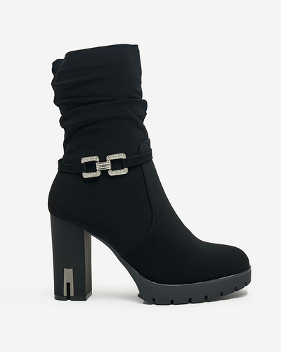 Royalfashion Dámské kozačky Teroleda se zdobeným jehlovým podpatkem