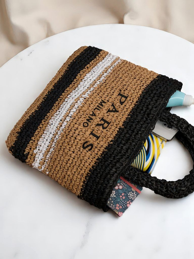 Royalfashion Velká dámská slaměná taška Paris Stripe