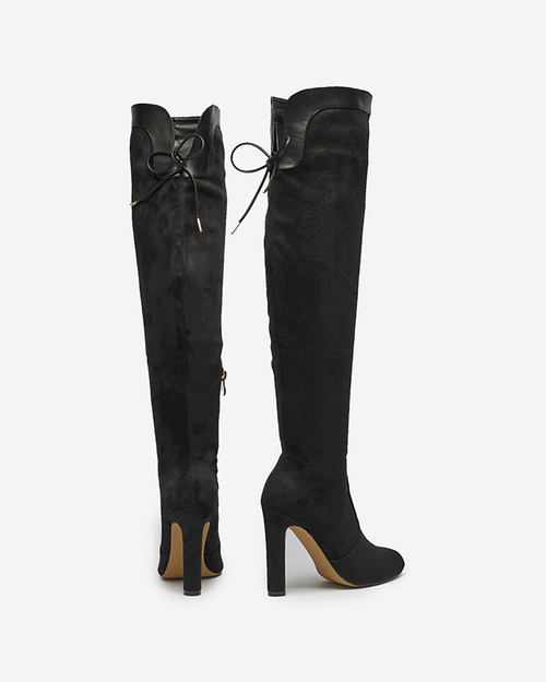 Чорні жіночі чоботи вище коліна Cenolli- Footwear