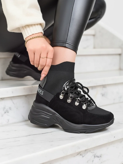 Royalfashion Жіночі чорні утеплені кросівки Aleppo