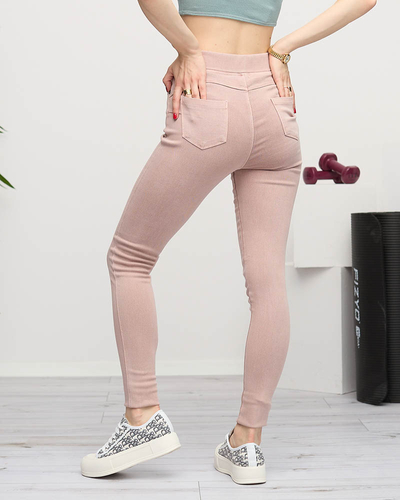Dámské světle růžové treggings- Oblečení
