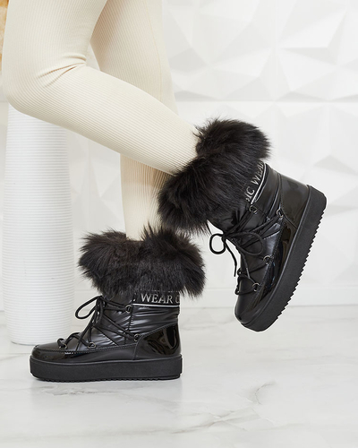 Royalfashion Šněrovací boty a'la snow boots s kožešinou Heccti