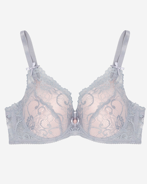 Жіночий бюстгальтер з мереживом сіро-рожевого кольору - Нижня білизна