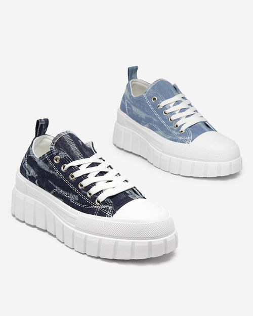 Темно-сині жіночі кеди на платформі Resi