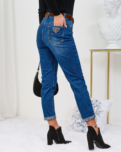 Джинси для мами Royalfashion Сині жіночі з поясом