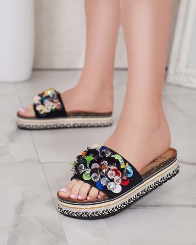 Жіночі шльопанці Royalfashion Loassa зі стразами