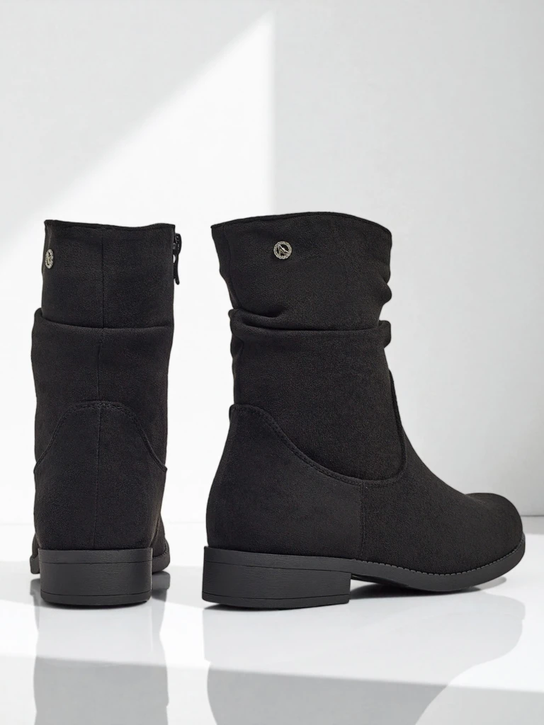 Vyšší dámské eko semišové kotníkové boty Norvia