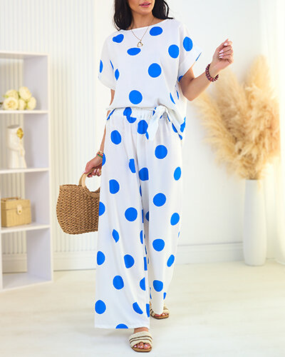 Royalfashion Kobaltově bílá dámská hrachová souprava