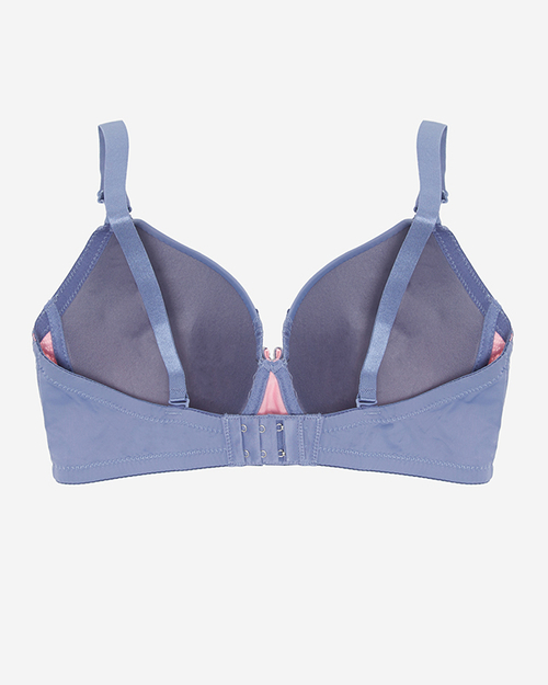 Синій жіночий мереживний бюстгальтер