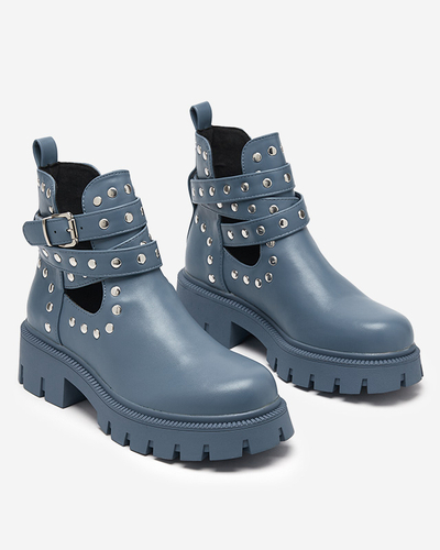 Сині жіночі чоботи з форсунками Socogi - Взуття