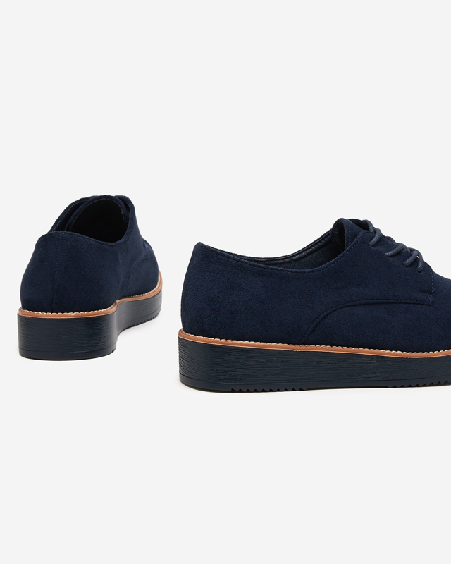 OUTLET Námořnicky modré dámské eko semišové boty Ferry - Obuv