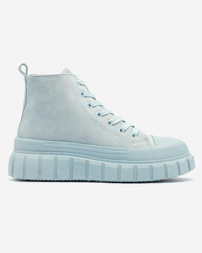 Světle modré dámské šněrovací sportovní boty a'la sneakers Netara - Obuv