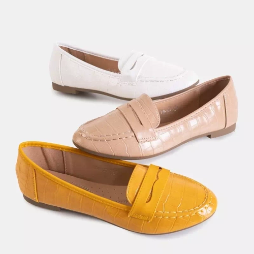 OUTLET Білі жіночі мокасини з тисненням Satoko - Взуття