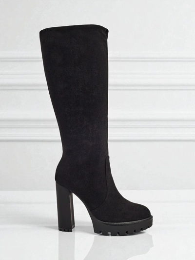 Dámské kozačky eko semišové na sloupku GaleNest