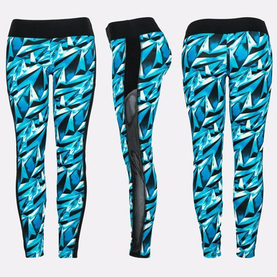 Modré legíny s geometrickým vzorem - Kalhoty 1