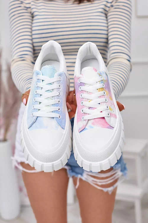 Сині жіночі тенісні кросівки з принтом Lonoll- Footwear