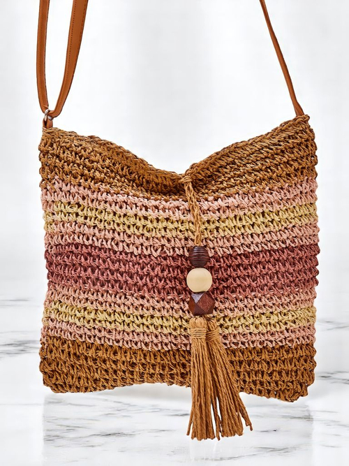 Royalfashion Маленька жіноча солом'яна сумка в смужку Charm Mini