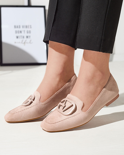 Světle hnědé dámské mokasíny s ornamentem v odpovídající barvě Jeterika - Obuv