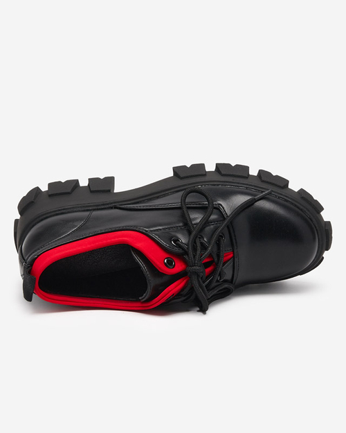 Чорні жіночі черевики на шнурівці Ozudu