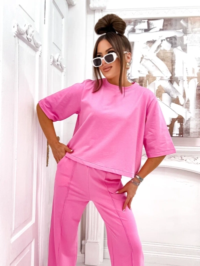 Royalfashion Жіночий костюм з бавовни з розкльошеними штанами