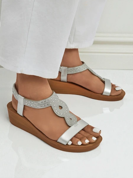 Royalfashion Dámské sandály na klínku se zirkony Agaya