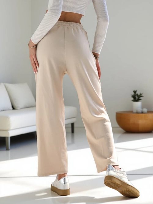 Royalfashion Жіночі широкі брюки з стразами