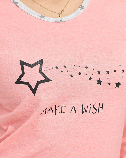 Рожева жіноча піжама із зірочками - Одяг