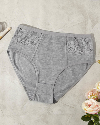 Сірі жіночі бавовняні трусики PLUS SIZE- Нижня білизна
