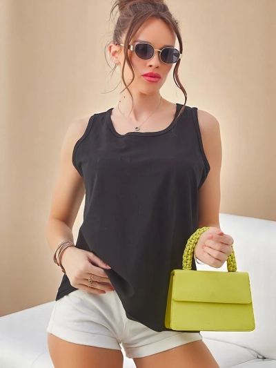 Royalfashion Жіночий бавовняний топ на бретелях з мереживом на спині