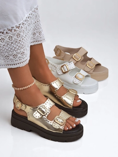 Royalfashion Dámské sandály na silnější podrážce s džety Rocky Chic