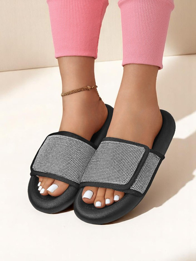 Royalfashion Dámské pantofle na ploché podrážce Sparkle Step