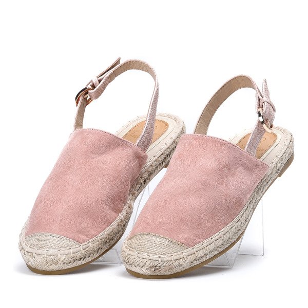 Růžové ekologické semišové espadrilky s otevřenou patou Daisy - Obuv