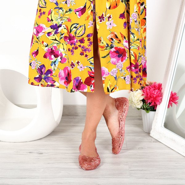 Růžová balerína s brokátem Carolina - obuv 1