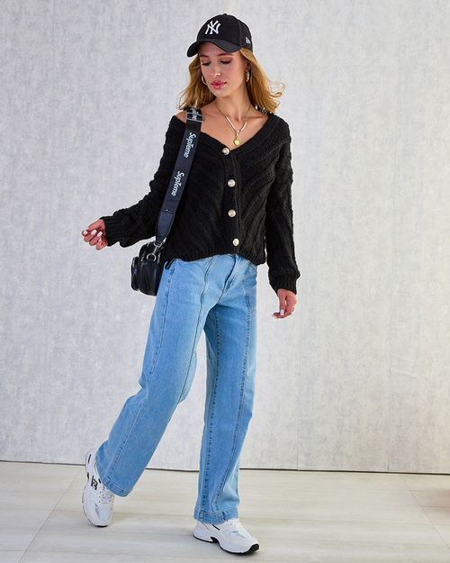 Royalfashion Жіночий трикотажний светр на ґудзиках