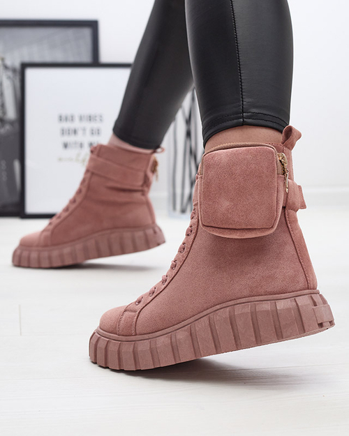 Жіночі черевики з сумкою рожевого кольору Sauups- Footwear