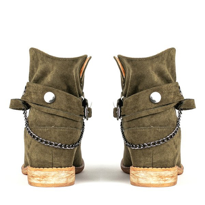 Zelené kovbojské boty na vnitřním klínku Salem - Obuv