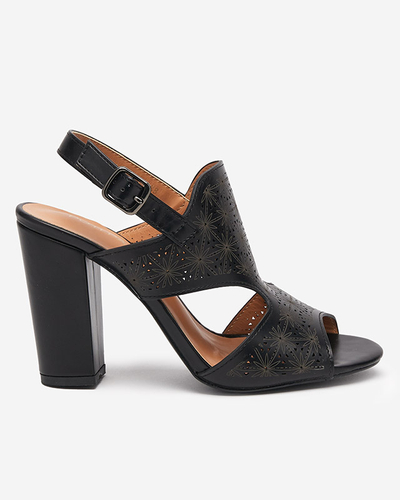 Prolamované dámské sandály na sloupku v černé barvě Mavi-Shoes