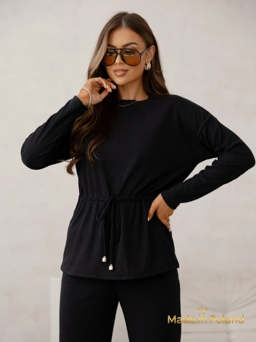 Royalfashion Бавовняний жіночий комплект а-ля светр у рубчик