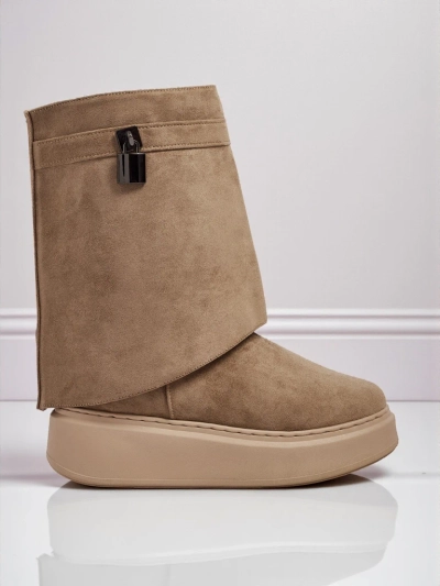 Krátké boty a'la sněhule dámské s připínacím svrškem Elizze