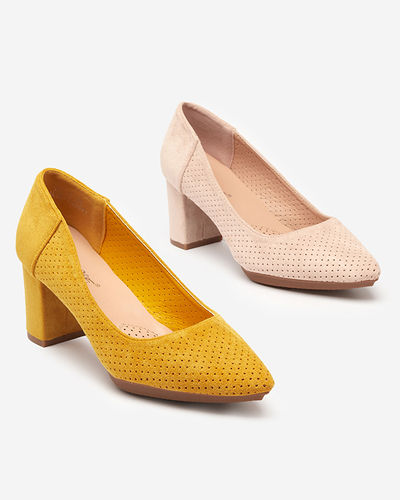 OUTLET Жіночі гірчичні ажурні туфлі на посту Калірсо - Взуття