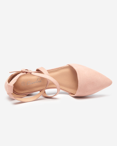 Dámské lodičky na plochých podpatcích v růžové barvě Qiumi - Boty