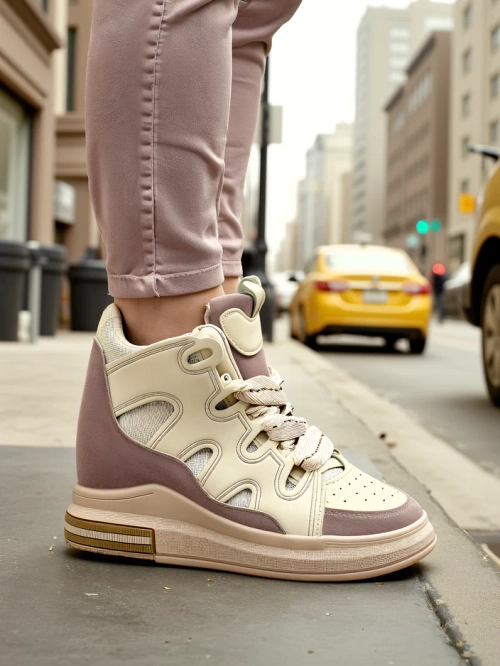 Royalfashion Високі спортивні черевики для жінок з прихованим каблуком Oblaffi