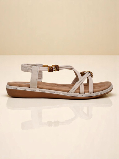 Dámské sandály Royalfashion Aelia béžové z ekologické kůže