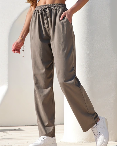 Royalfashion Котонові прямі жіночі брюки