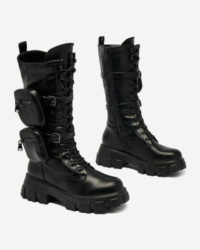 Royalfashion Černé dámské boty bagger s pouzdrem Atiuha