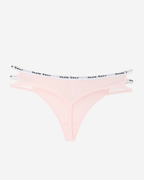 Жіночі рожеві бавовняні трусики стринги в смужку - Нижня білизна