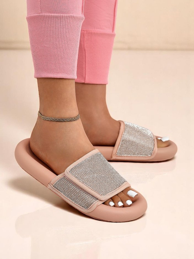 Royalfashion Dámské pantofle na ploché podrážce Sparkle Step